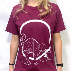 Art T-shirt "Gatto e Venezia" bordeaux