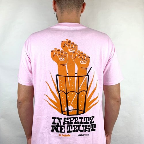 Art T-shirt "In Spritz We Trust" Pink