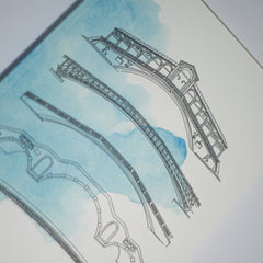 Notebook "Bridges of Venice" light blue